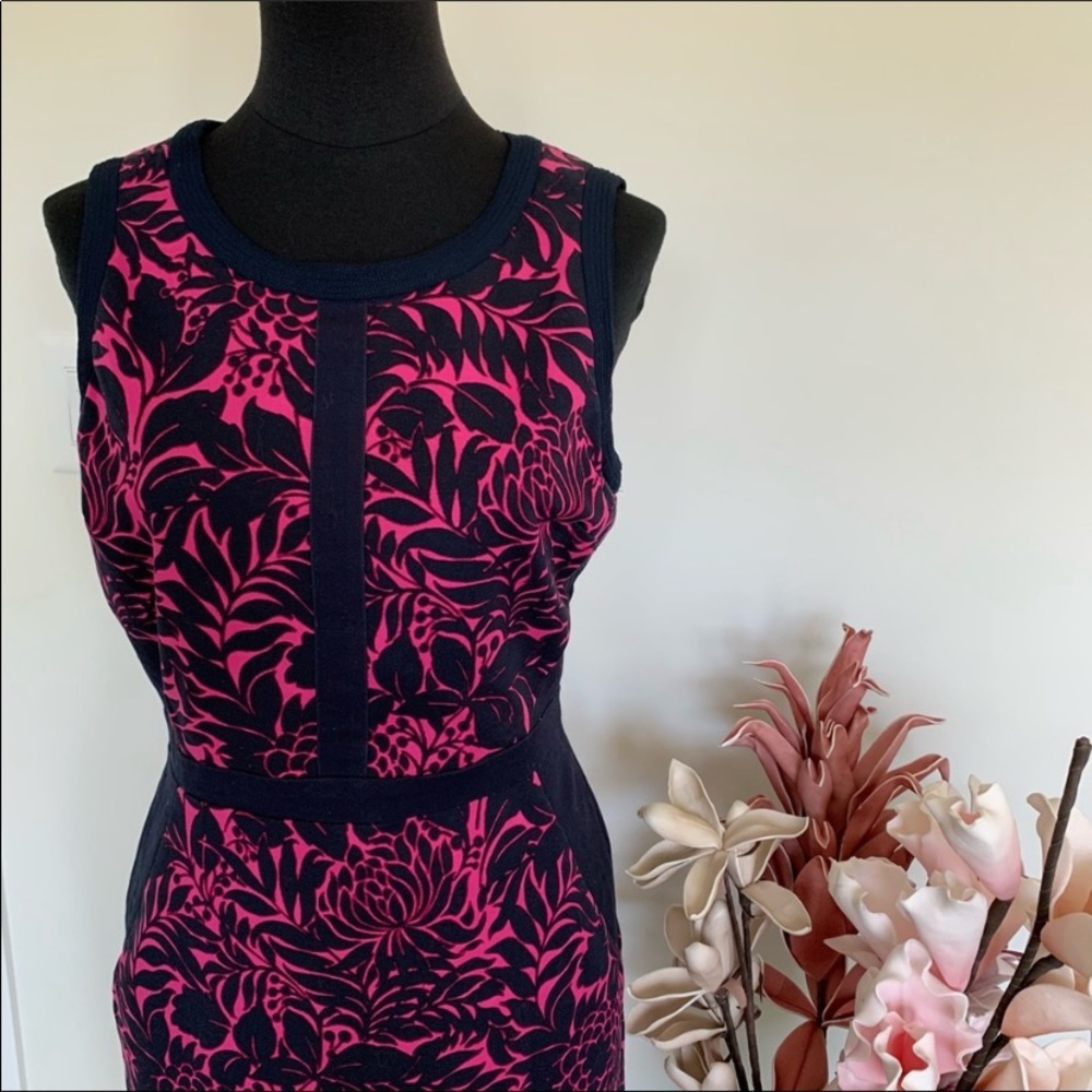 Adrianna Papell Navy and pink dress size 8P